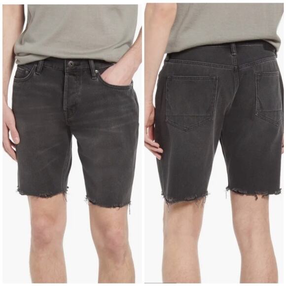 Allsaints Men’s Swatch Denim Cutoff Shorts in Black - Size 28 - Picture 1 of 7